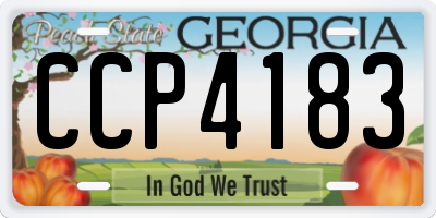 GA license plate CCP4183