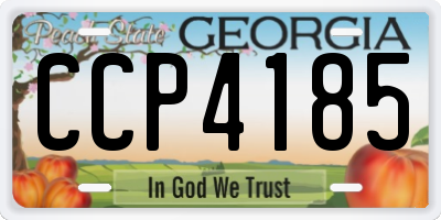 GA license plate CCP4185