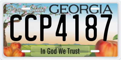 GA license plate CCP4187