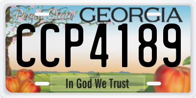 GA license plate CCP4189
