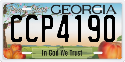 GA license plate CCP4190