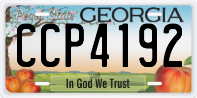 GA license plate CCP4192