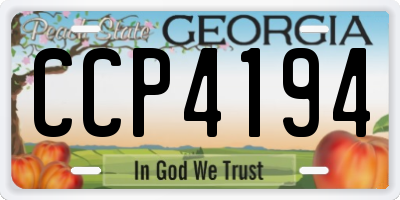 GA license plate CCP4194