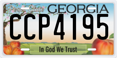 GA license plate CCP4195