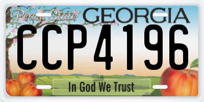 GA license plate CCP4196