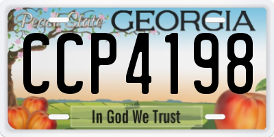 GA license plate CCP4198