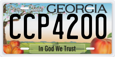GA license plate CCP4200