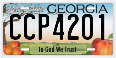GA license plate CCP4201