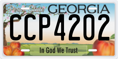 GA license plate CCP4202