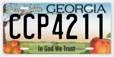 GA license plate CCP4211