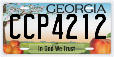GA license plate CCP4212
