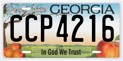 GA license plate CCP4216