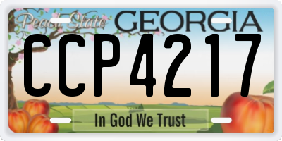 GA license plate CCP4217