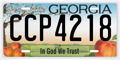 GA license plate CCP4218