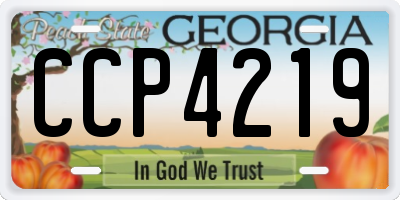 GA license plate CCP4219