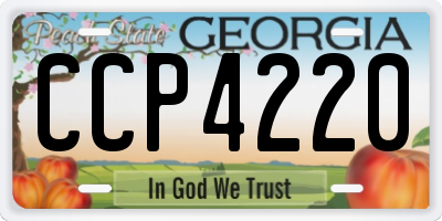 GA license plate CCP4220