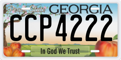 GA license plate CCP4222