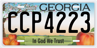 GA license plate CCP4223