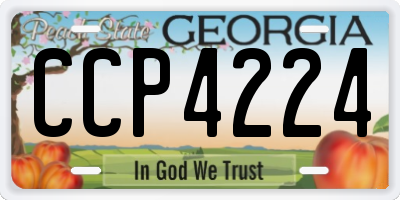 GA license plate CCP4224