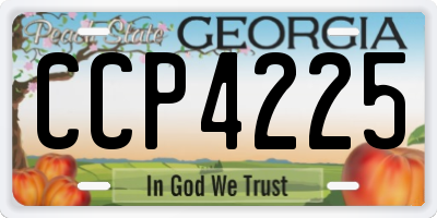 GA license plate CCP4225