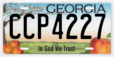 GA license plate CCP4227