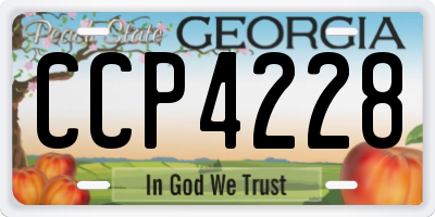 GA license plate CCP4228