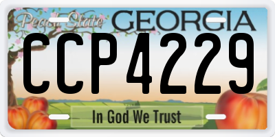 GA license plate CCP4229