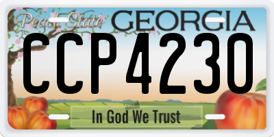 GA license plate CCP4230