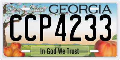 GA license plate CCP4233