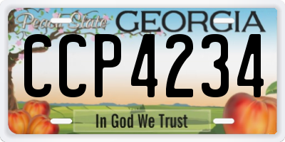 GA license plate CCP4234