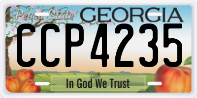 GA license plate CCP4235