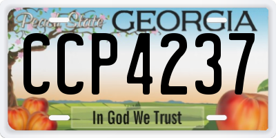 GA license plate CCP4237