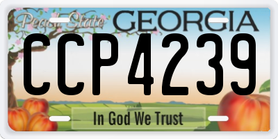GA license plate CCP4239