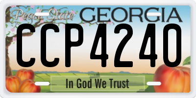 GA license plate CCP4240