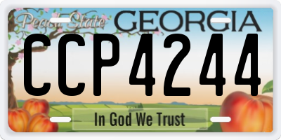 GA license plate CCP4244