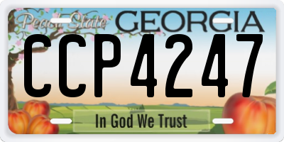 GA license plate CCP4247