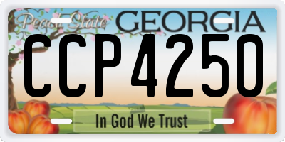GA license plate CCP4250