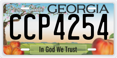 GA license plate CCP4254