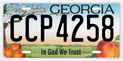 GA license plate CCP4258