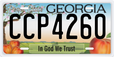 GA license plate CCP4260