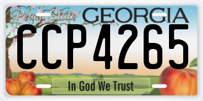 GA license plate CCP4265