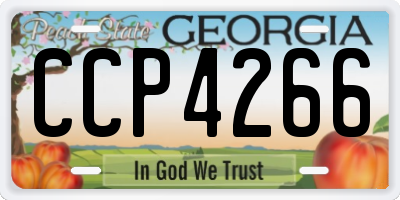 GA license plate CCP4266