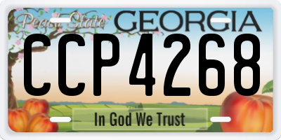 GA license plate CCP4268