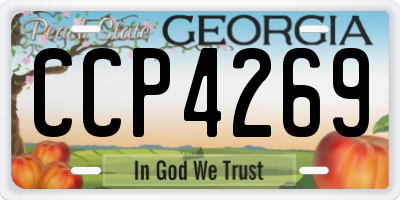 GA license plate CCP4269