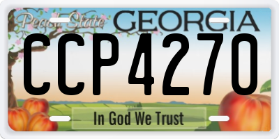 GA license plate CCP4270