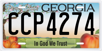 GA license plate CCP4274
