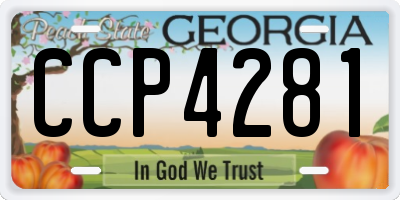 GA license plate CCP4281