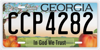 GA license plate CCP4282
