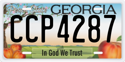 GA license plate CCP4287