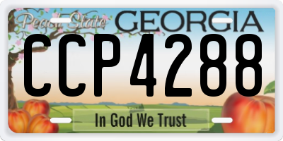 GA license plate CCP4288